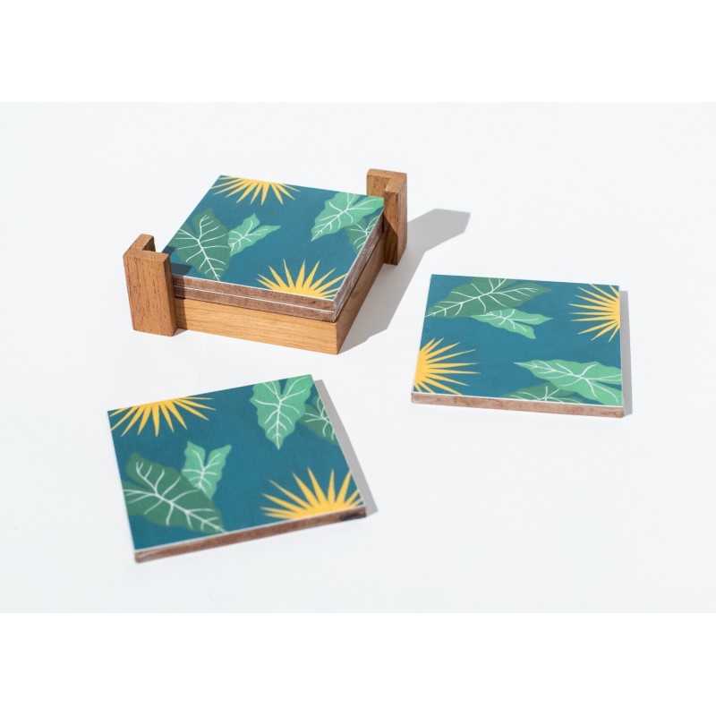 Alocasia Polly Coaster Set With...